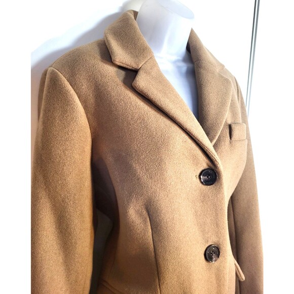 Michael Kors Women’s Camel Classic Wool Blend Minimalist Tailored Overcoat Med - Picture 3 of 16